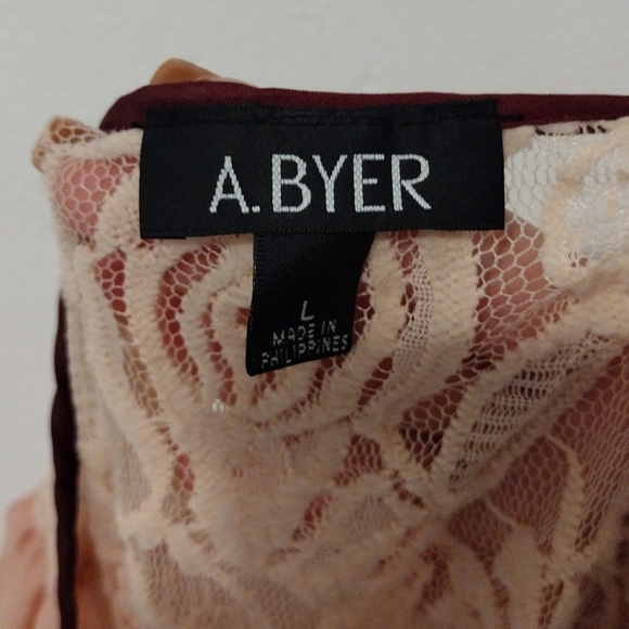 A. Byer - Burgundy Ombre Sheer Blouse - Picture 12 of 14
